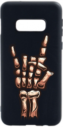 Husa BestCase Compatibila Cu Samsung Galaxy S10e Skeleton Hand FU 0.8MM Slim Negru B 964 