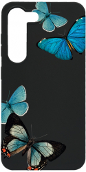 Husa BestCase Compatibila Cu Samsung Galaxy S21 Beautiful Blue Butterflies 0.8MM Slim Negru B 991 
