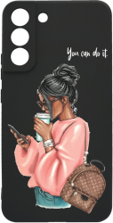 Husa BestCase Compatibila Cu Samsung Galaxy S21 FE Shopping Girl 0.8MM Slim Negru c-B 962 