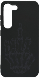 Husa BestCase Compatibila Cu Samsung Galaxy S21 Skeleton Hand FU 0.8MM Slim Negru B 965 