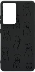 Husa BestCase Compatibila Cu Samsung Galaxy S21 Ultra Body Pattern 0.8MM Slim Negru B 1061 