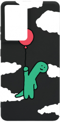 Husa BestCase Compatibila Cu Samsung Galaxy S21 Ultra Dino Balloon 0.8MM Slim Negru B 956 