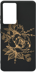 Husa BestCase Compatibila Cu Samsung Galaxy S21 Ultra Golden Rose 0.8MM Slim Negru B 989 