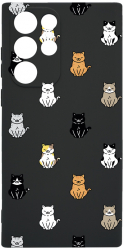 Husa BestCase Compatibila Cu Samsung Galaxy S22 Ultra Cat Pattern 0.8MM Slim Negru c-B 1027 