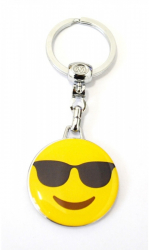 Breloc cheie din metal - Emoticon Ochelari 