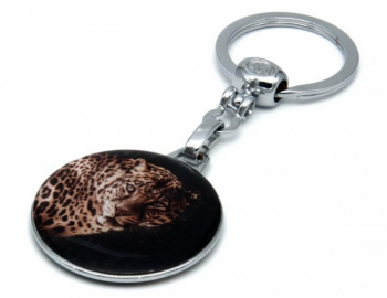 Breloc cheie din metal - multicolor model Leopard 