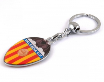 Breloc cheie inox compatibil echipa Valencia multicolor 