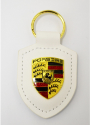 Breloc Premium fabricat din pile compatibil Porsche crem 