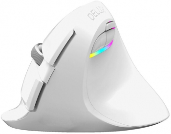 Mouse ergonomic Wireless/Bluetooth Delux M618 mini Alb pentru stangaci M618ZD-WH 