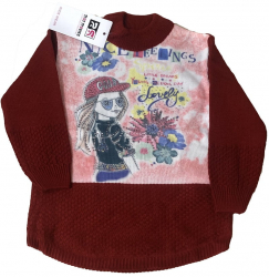 Bluza rosie cu maneca lunga - 04-05 ani 