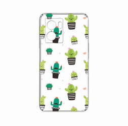 Husa BestCase Compatibila Cu OPPO A57s Cactus 2MM Clear Transparent c-TR 165 