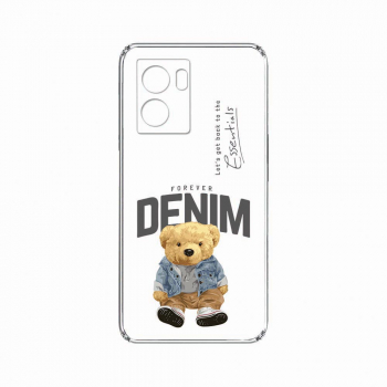 Husa BestCase Compatibila Cu OPPO A57s Denim Style Teddy Bear 2MM Clear Transparent c-TR 930 