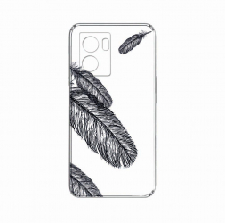 Husa BestCase Compatibila Cu OPPO A57s Feathers BW 2MM Clear Transparent c-TR 18 