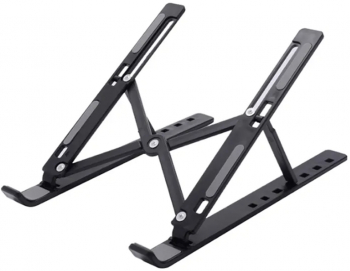 Suport Laptop Tableta ajustabil de aluminiu cu silicon culoare Negru 