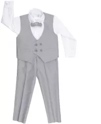 Costum elegant din 4 piese pentru baieti LA Kids 1770-G Gri 
