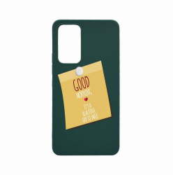 Husa Bestcase compatibila cu Motorola Moto E22 / E22i Good Morning Sticker 0.8MM Slim Forest Green FG 48 