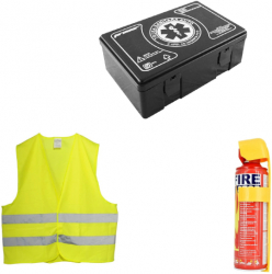 Kit Siguranta auto N and K cu valabilitate 5 ani - 1 Stingator + 1 Trusa medicala + 1 Vesta 