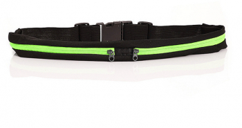 Borseta verde sport pentru alergat cu buzunare dedicate pentru telefon mobil si alte accesorii reglabila 