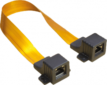 Cablu de retea plaglica Ethernet cat 5e 100MHz de extensie mufat cu 2 conectori RJ45 8p8c mama lungime 44 cm aramiu 