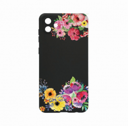 Husa Bestcase comp cu Samsung Galaxy A04e Flowers 0.8MM Slim Negru c-B 56 
