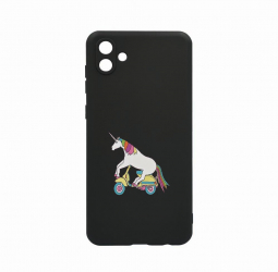Husa Bestcase comp cu Samsung Galaxy A04e Unicorn On The Road 0.8MM Slim Negru c-B 528 