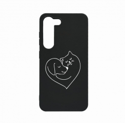 Husa Bestcase comp cu Samsung Galaxy S23 Plus Dog And Cat Love 0.8MM Slim Negru B 739 