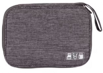 Husa de depozitare compacta si compartimentata in nuanta gri dimensiuni 24.5x18.5x10 cm
