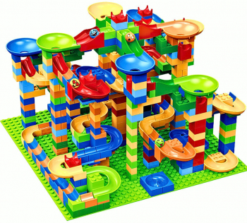 Joc creativ si distractiv set constructie pista labirint cu bile amuzante 515 piese multicolore 