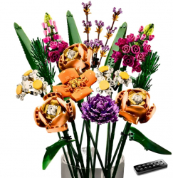 Lego Set buchet de flori cu lumini LED si telecomanda 757 piese multicolor. 