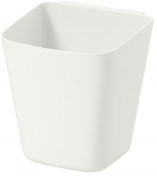 Recipient versatil pentru montarea pe bare sau alte tipuri de agatare 12x11 cm plastic alb 