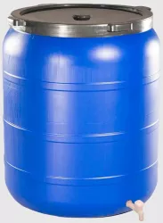 Bidon 300 litri cu robinet si capac prin infiletare Sterk Plastic Albastru 