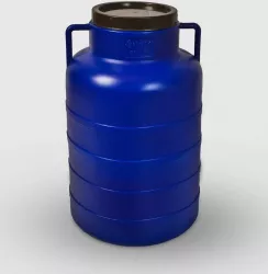 Bidon 60 litri inalt cu capac prin infiletare si manere Sterk Plastic Albastru 