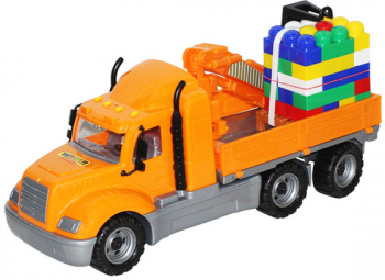 Camion cu macara Mike cu palet de cuburi 55cm - Wader 