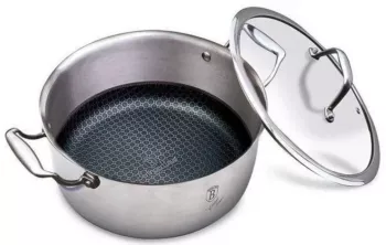 Cratita cu capac 2.4 Litri otel inoxidabil Berlinger Haus 20 cm Silver Eternal Collection BH 7444 