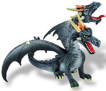 Figurina - Dragon negru cu 2 capete 
