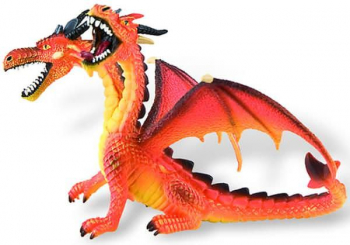 Figurina - Dragon portocaliu cu 2 capete 