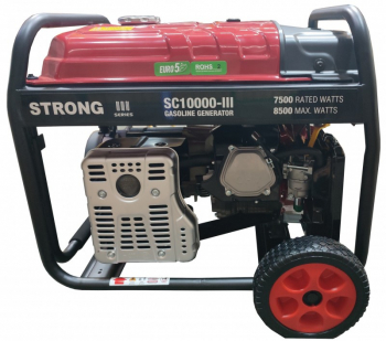 Generator curent SC10000-III STRONG Putere 8.5kW AVR motor pe benzina 16.0CP rezervor 25 litri pornire electrica roti 