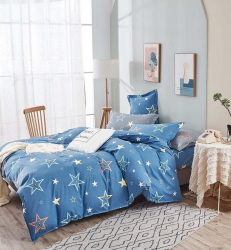 Lenjerie de pat pentru o persoana cu 2 huse de perna dreptunghiulara Ivica bumbac ranforce gramaj tesatura 120 g/mp multicolor 