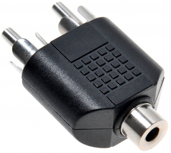 Adaptor Audio Jack 3.5mm to 2x RCA pentru Statie Amplificare Sitem Auto Sistem Audio TV Negru 