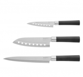 Set 3 cutite BergHOFF-Essentials otel inoxidabil argintiu/negru