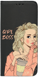Husa BestCase Compatibila Cu Samsung Galaxy A23 Girl Boss Flip Case Negru FLB 1009