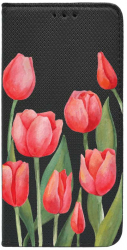 Husa BestCase Compatibila Cu Xiaomi 12T / 12T Pro Red Tulips Flip Case Negru FLB 633 