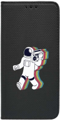 Husa BestCase Compatibila Cu Samsung Galaxy A23 Walk On Moon Flip Case Negru FLB 467 
