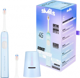 Periuta de dinti electrica Vitammy Smils Cloud 82.000 de miscari/min 5 programe de periaj baza incarcare USB 2 capete periuta Bleu 