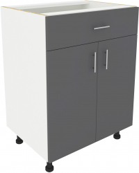 Corp Baza haaus Karo 1 Sertar 2 Usi Antracit/Alb 60 x 50 x 80 cm 