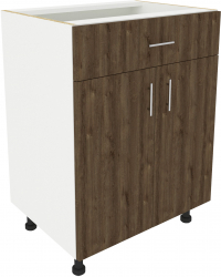 Corp Baza haaus Karo 1 Sertar 2 Usi Stejar Bronz/Alb 60 x 50 x 80 cm 