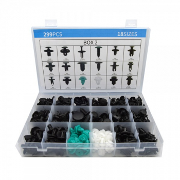 Set cleme de fixare universale plastic 299 piese