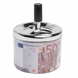 Scrumiera metalica anti-vant cu capac si buton curatare 9x12 Cm 
