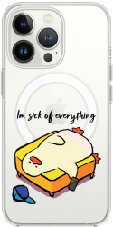 Husa BestCase Compatibila Cu Apple iPhone 14 Pro Max Im Sick Of Everything MagSafe compatibil Anti Shock MAS 999 