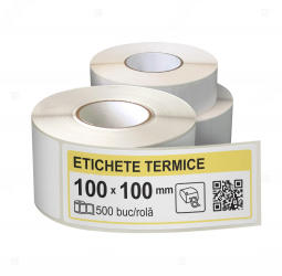 Role etichete termice autoadezive 100x100 mm 500 etichete rola 